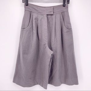 VINTAGE High Waist Wide Leg Cropped Wool Pants